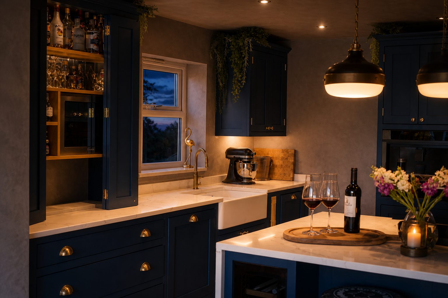 Brass fittings and belfast sink